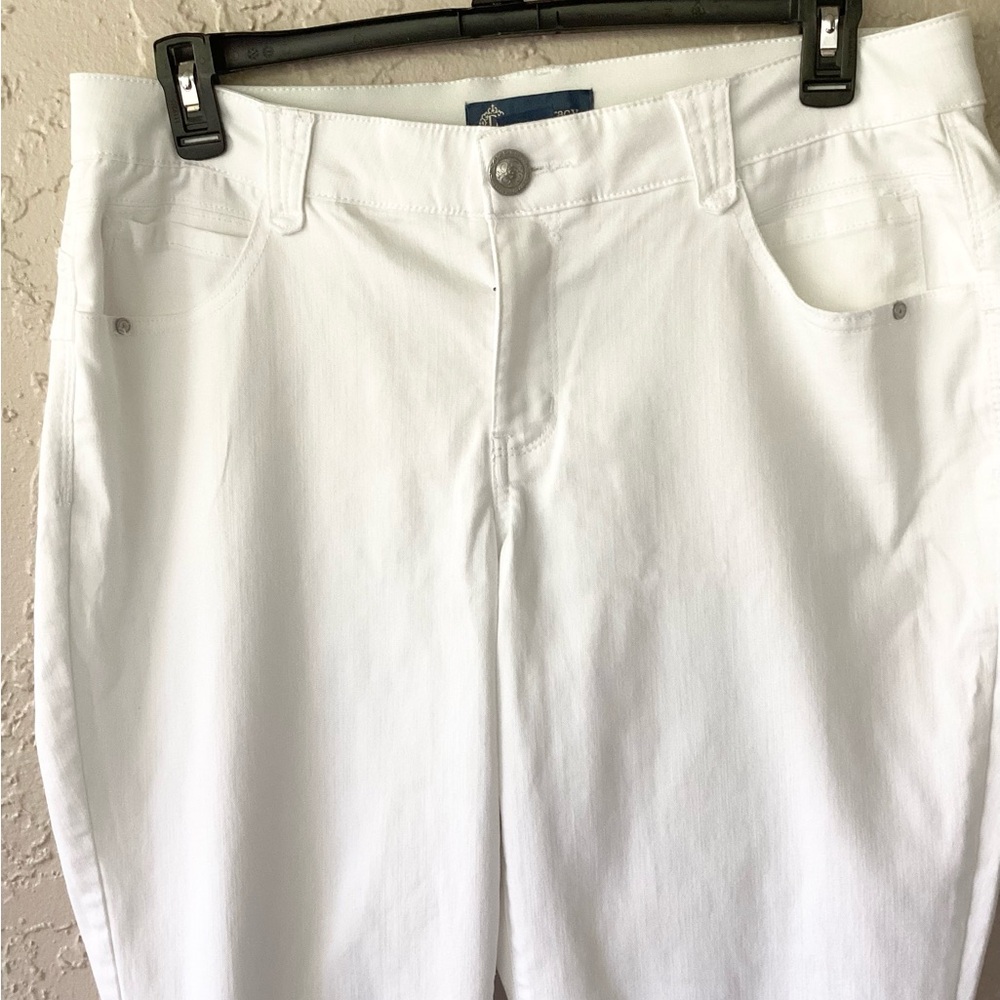 Democracy Jeans “Ab”solution Denim White Stretch Classic 5 Pocket Logo - Picture 5 of 16
